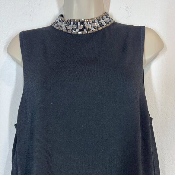 Black Dress Rhinestone Cocktail Party Date Night Mini Holiday 8 - Picture 1 of 10